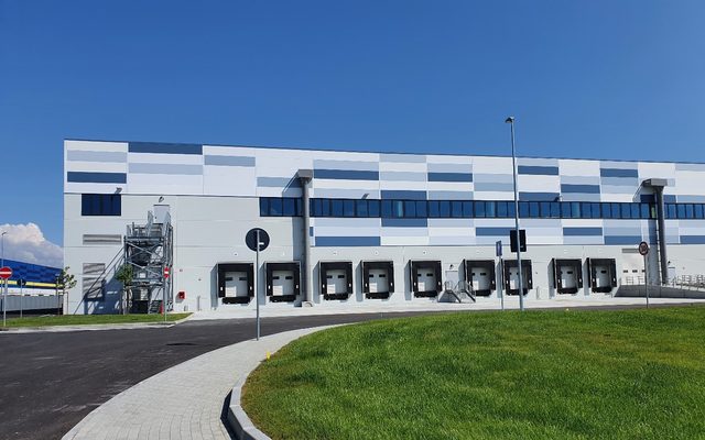 Warehouse; exterior; blue sky