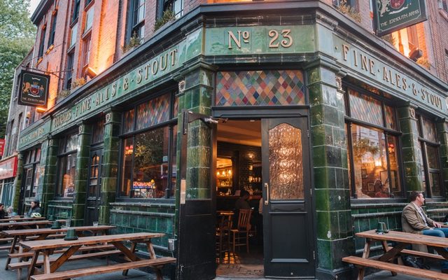 pub, external, doors